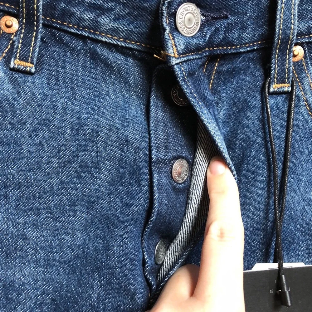 Levi’s Premium 501 Long Women’s Shorts NWT Denim Dark Wash Mid Rise Size 28
